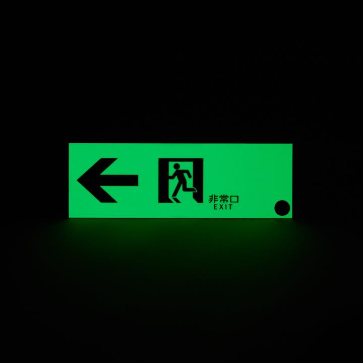 中輝度蓄光式誘導標識 通路左矢 TPSN902