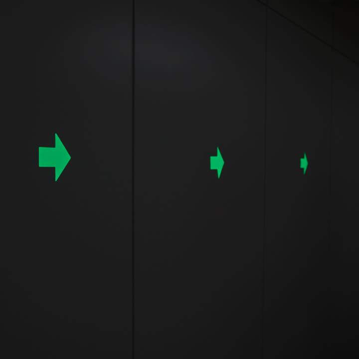 高輝度蓄光ステッカー AFY100(1セット6枚)