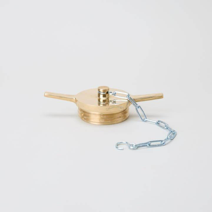 採水口キャップ(砲金製)ネジ式 75φ 鎖付